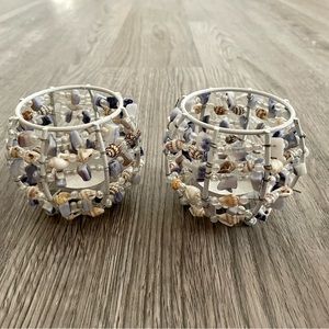 Beachy shell tea light candle holders